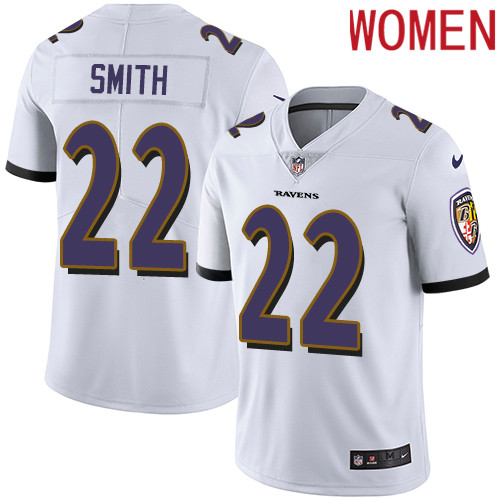 2019 Women Baltimore Ravens #22 Smith white Nike Vapor Untouchable Limited NFL Jersey->women nfl jersey->Women Jersey
